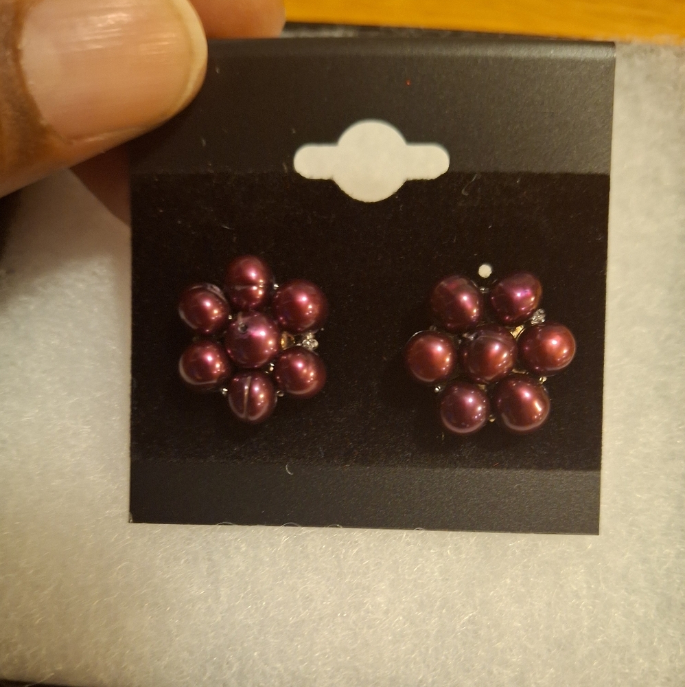 Cultured Pearl Earrings NIB